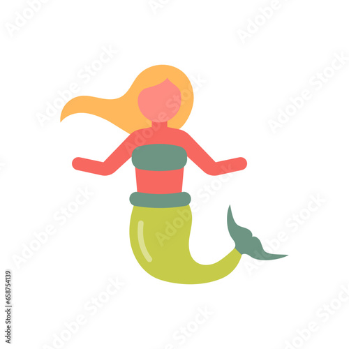 Mermaid icon in vector. Illustration