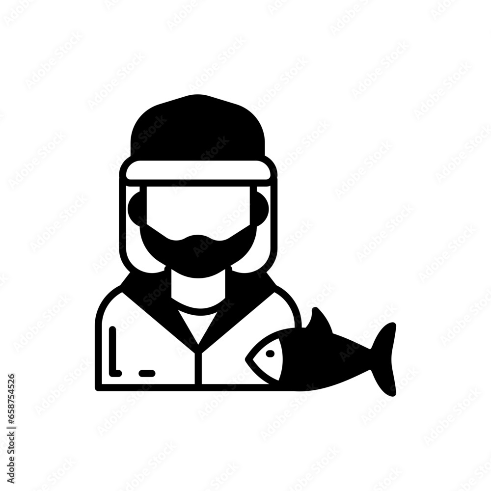 Fisherman icon in vector. Illustration