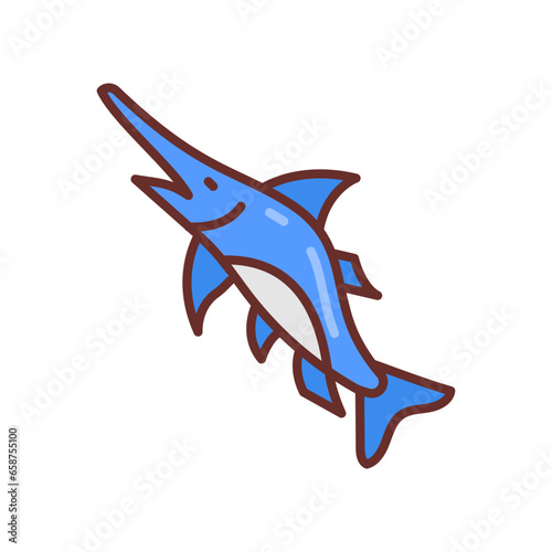 Swordfish icon in vector. Illustration