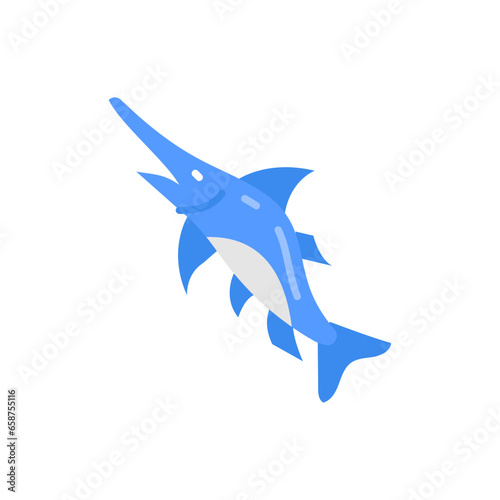 Swordfish icon in vector. Illustration