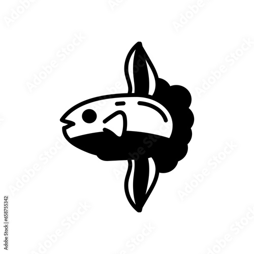 Sun Fish icon in vector. Illustration