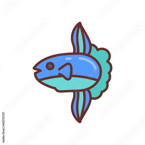 Sun Fish icon in vector. Illustration