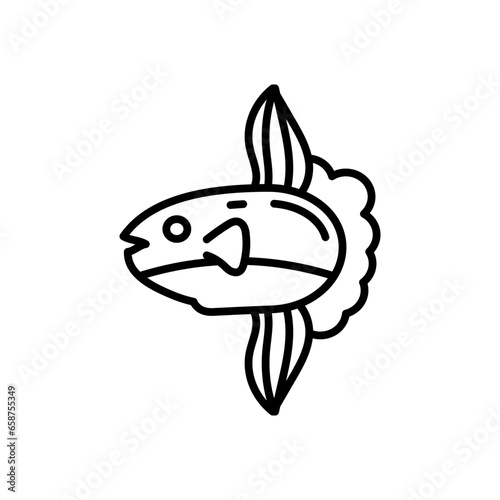 Sun Fish icon in vector. Illustration