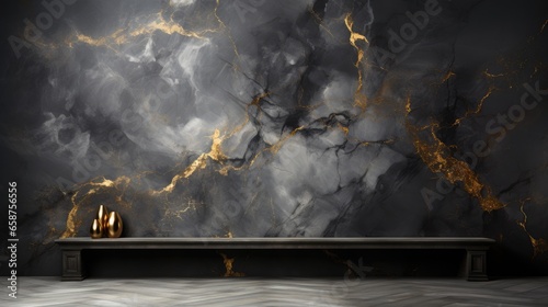 Clean elegant black marble studio backdrop for studio photography
