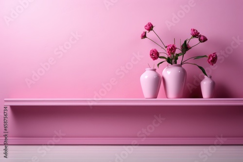 Clean and empty pink wall as a background