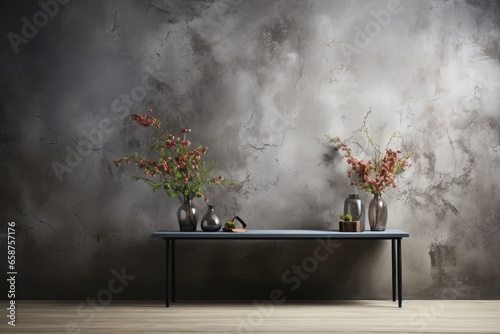 Clean and empty grey marble wallpaper for studio photography
