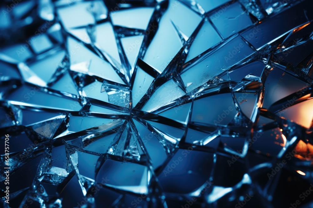 Fototapeta premium Broken Glass macro shot background.