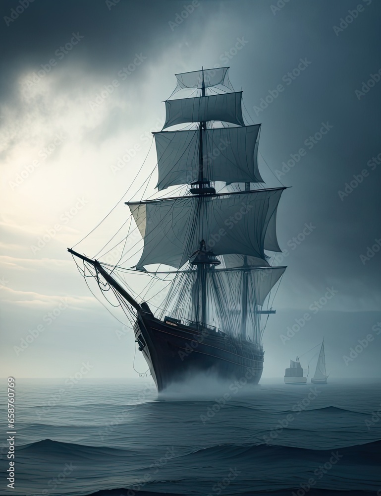 Obraz premium ship in the sea