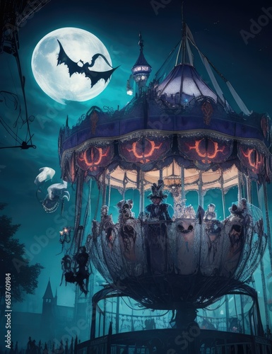 halloween night scene