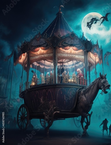 horse carriage in the park