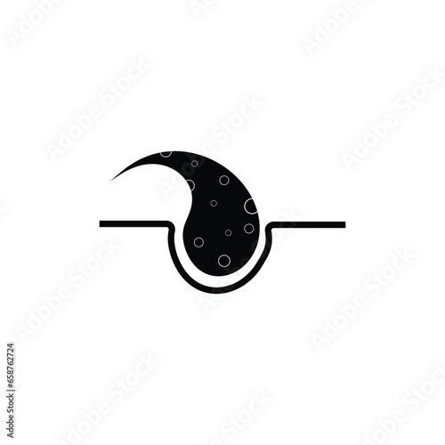 Dandruff in the hair icon. Simple style dandruff in the hair company poster background symbol. brand logo design element. Dandruff t-shirt printing. Vector for sticker.