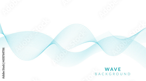 Modern vector background with blue wavy lines.	