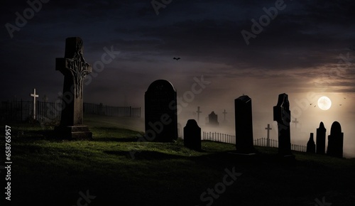 The Undead Hand Emerges from Cemetery on Eerie Night