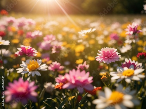 Summer Garden Delight Closeup Flower Paradise