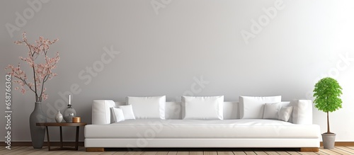 Gorgeous room featuring a white sofa With copyspace for text © 2rogan