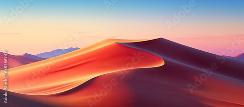 Colorful gradients decorate the desert sunset With copyspace for text