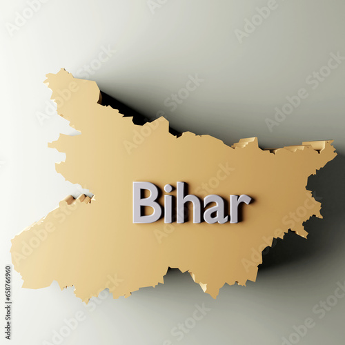 Bihar map 3d Rendered Illustration
