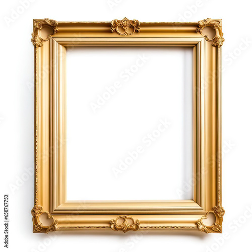 Beautiful photo frame on a transparent white background.