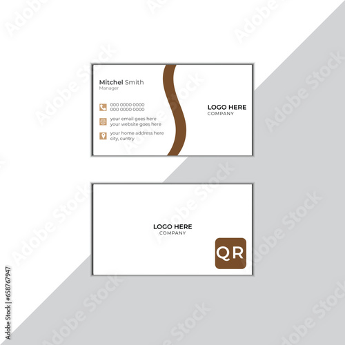 business card design . double sided business card template modern and clean style .