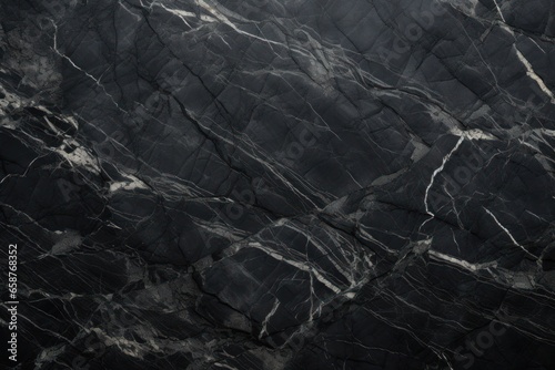 Dark marble texture. Black marble with white veins. Natural pattern of black marble. Black stone Surface. Luxurious stylish design. For background, ceramic floor, wall tiles, interior, tile wallpaper. photo