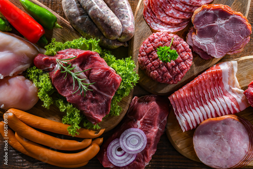 Composition with a variety of meat products