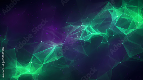 Plexus Violet Green Digital Desktop Wallpaper HD 4K Network Nodes Lines 