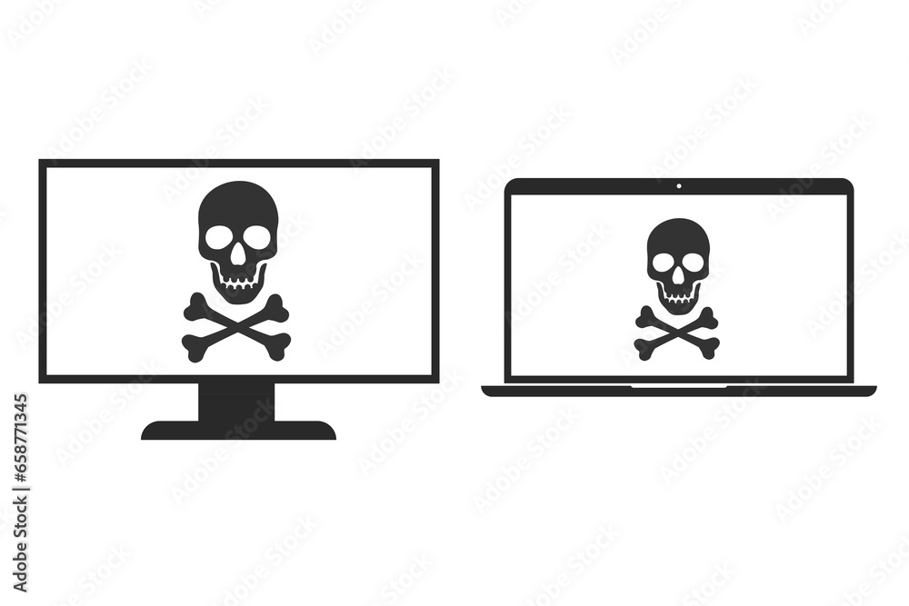 Computer virus attack icon. Hacking vector ilustration. Computer virus attack icon. Hacking vector ilustration.