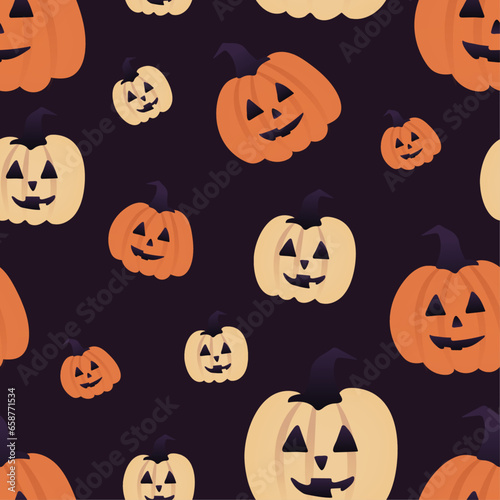 halloween pumpkins with faces pattern