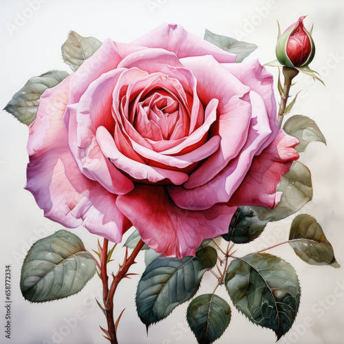 watercolor  rose clipart  generative ai