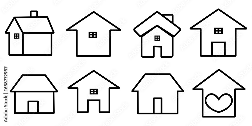 set of house icons