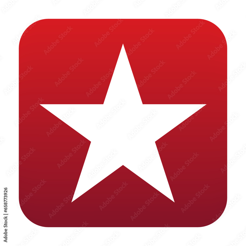 White Star Shape on Red Squre vector icon. Star favorite web icon symbol White Star Shape on Red Squre vector icon. Star favorite web icon symbol