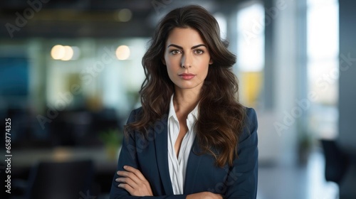 Confident and serious looking female buisnesswoman