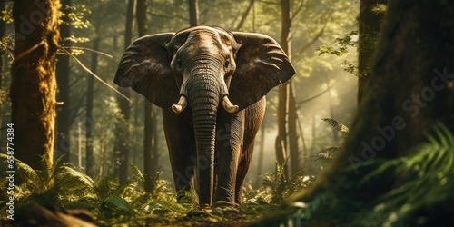 A image big elephant in wildlife, AI Generative