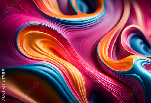  abstract background of the colorful flowing liquid with reflexions. macro. abstract colorful background with smooth lines