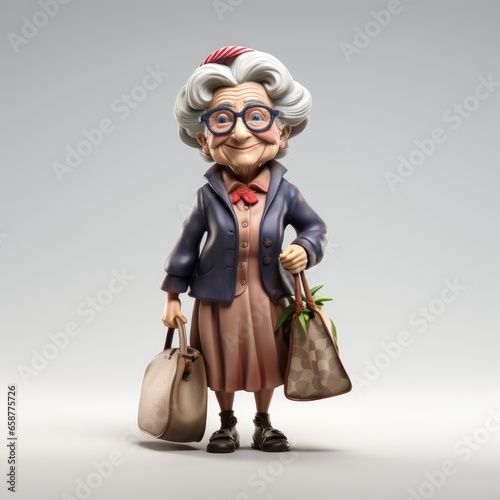 A caricature old grandmother, AI Generative