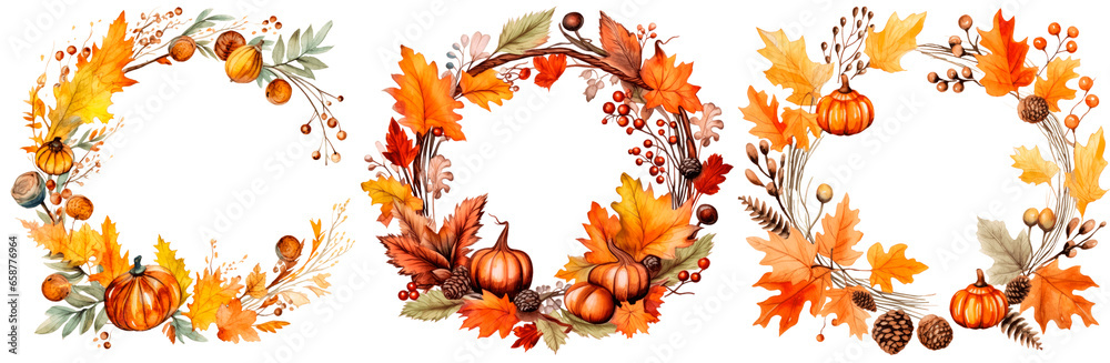 Wreath from autumn Elements 