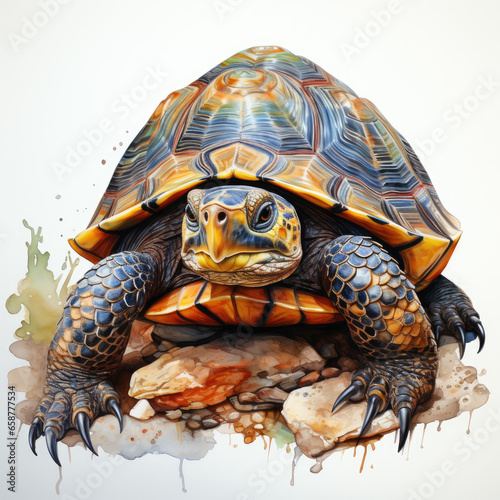 watercolor tortoise clipart, generative ai