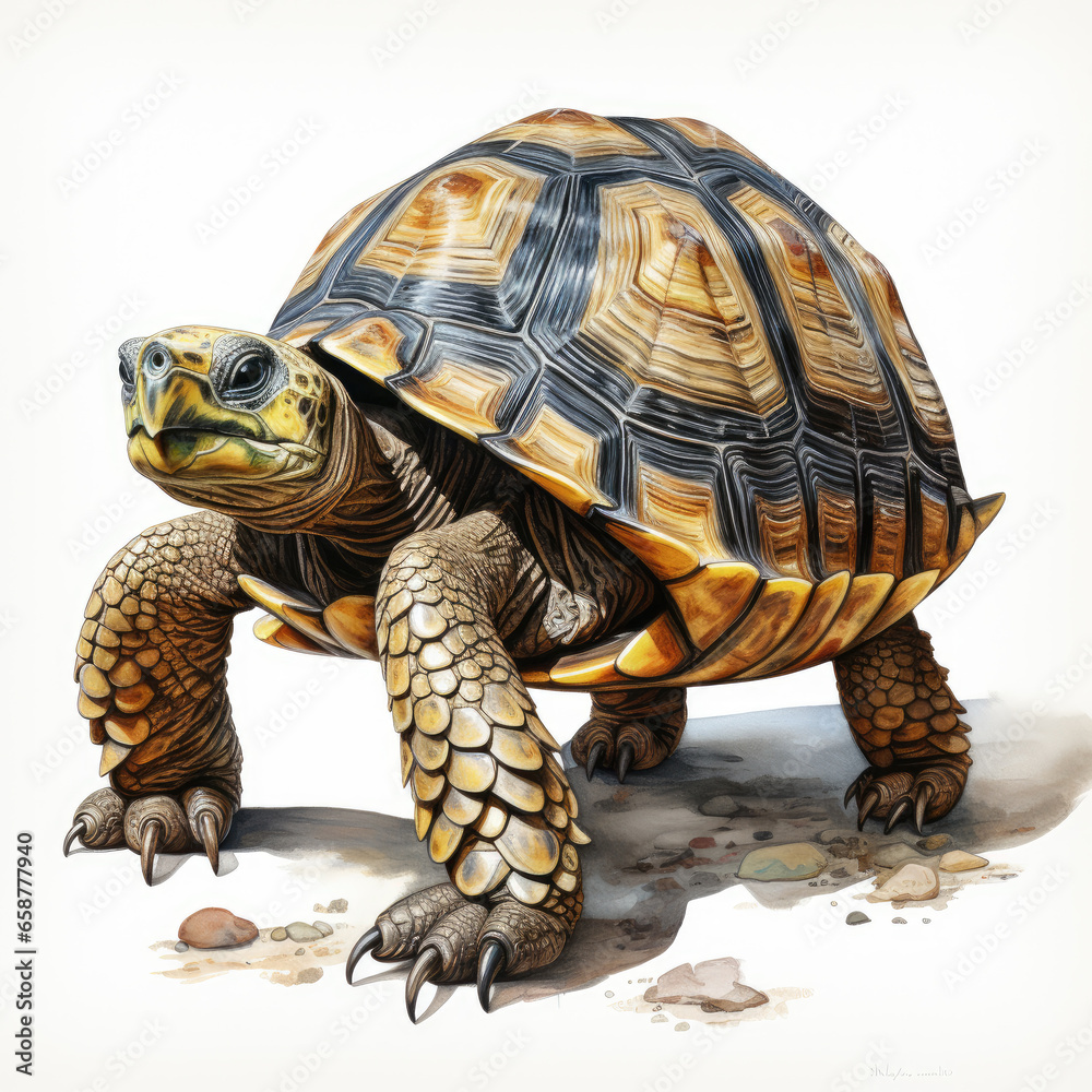 Obraz premium watercolor tortoise clipart, generative ai
