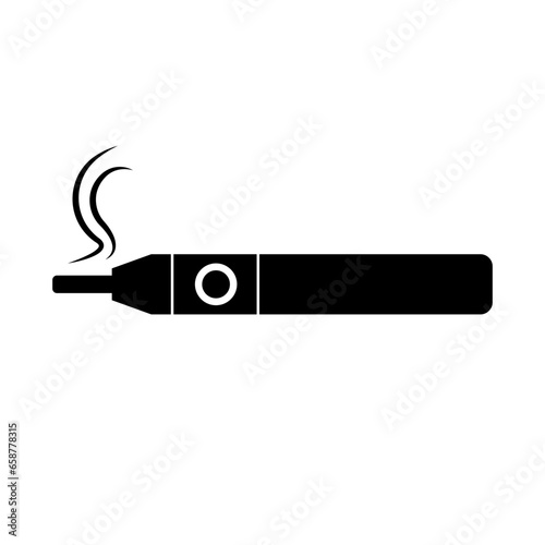Electronic cigarette vaping silhouette icon. Vector.