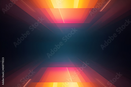 Abstract space with stacked glowing rectangles