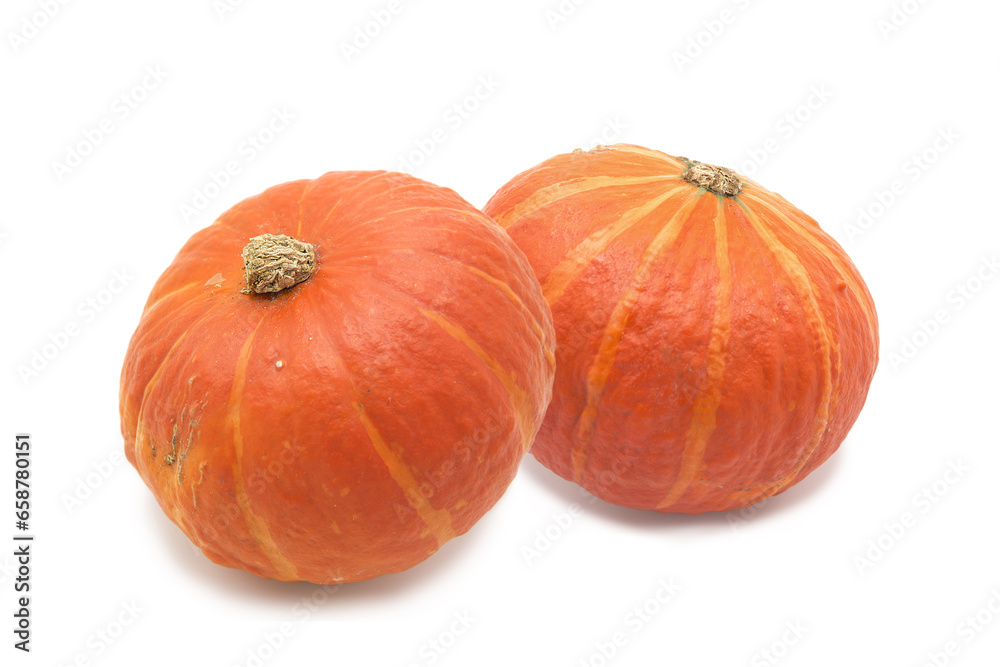 Fresh ripe organic pumpkins whole isolated on a white background. Fresh ripe organic pumpkins whole isolated on a white background.