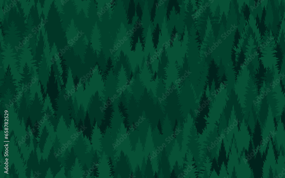 Pine trees seamless Pattern decorative ornate jungle theme woods vector pattern paper print textile wallpaper fabric web background texture