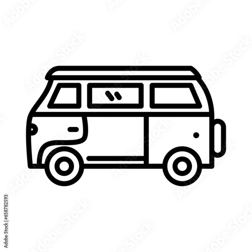 Classic van icon. Classic van, comfortable family transportation.