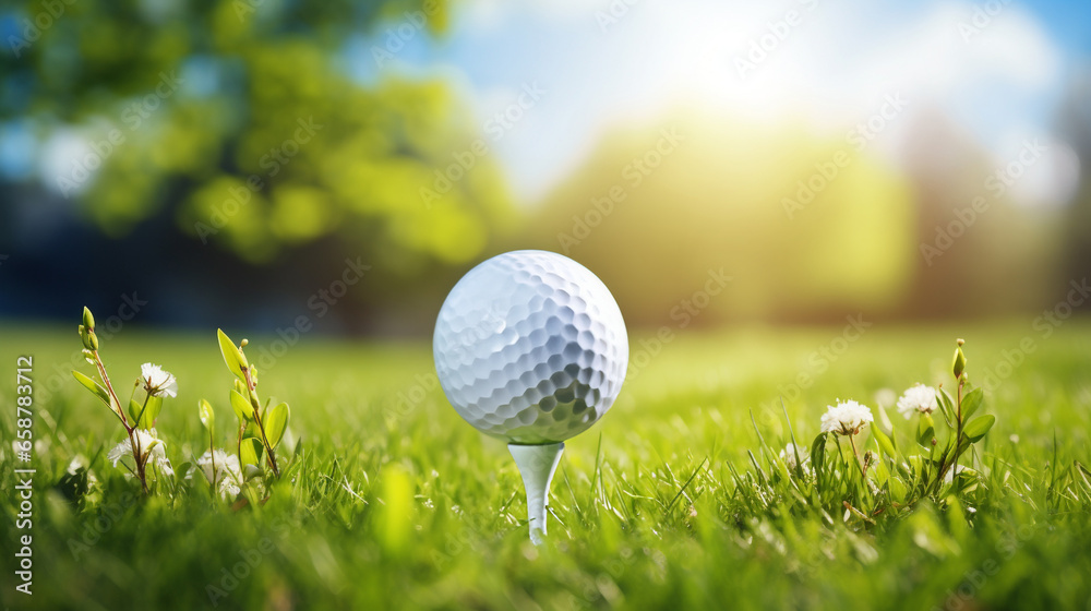 Beautiful green golf course evening light Beautiful green golf course evening light