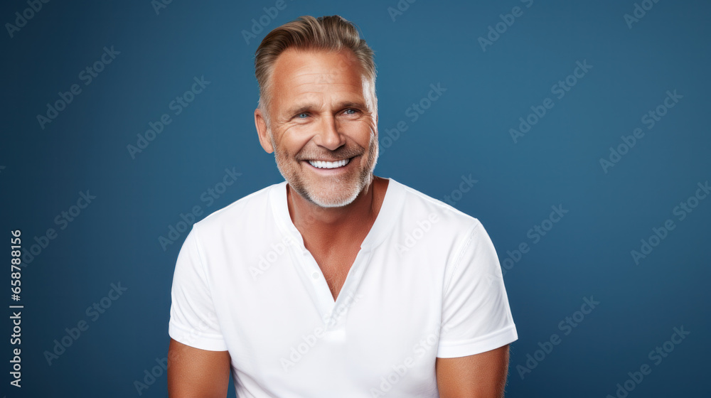 Good-looking middle-aged businessman portrait isolated on color background Good-looking middle-aged businessman portrait isolated on color background