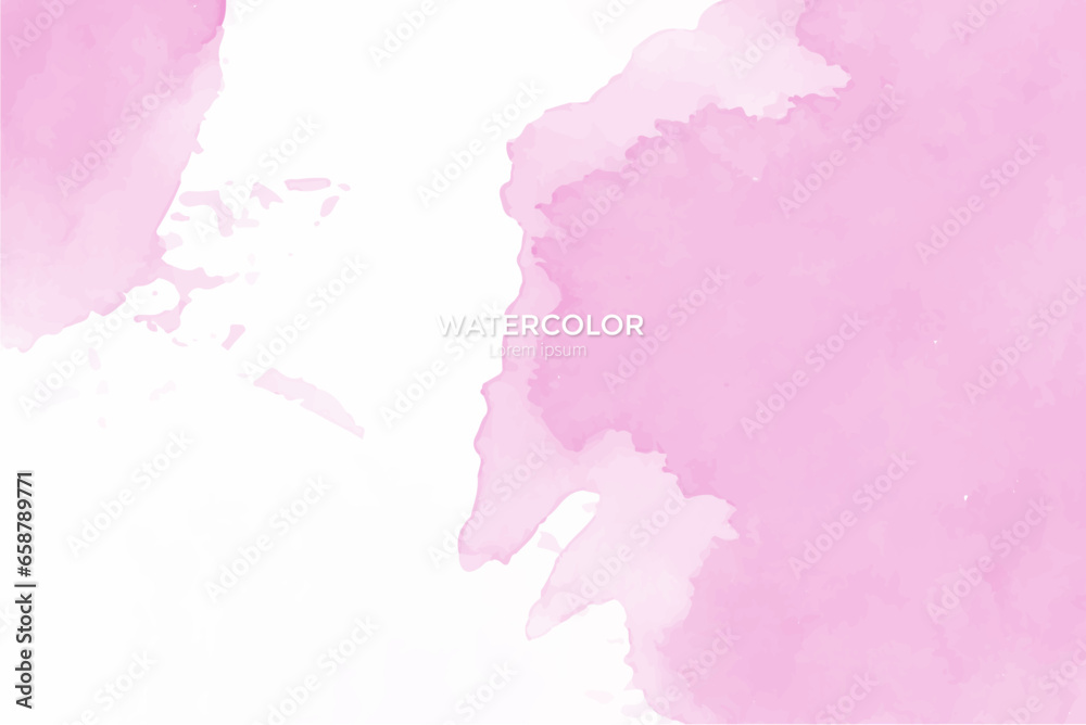 Abstract watercolor background with watercolor splashes, Watercolor pink banner