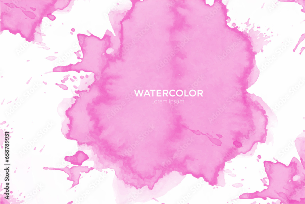 Abstract watercolor background with watercolor splashes, Watercolor pink banner