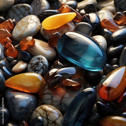 Semiprecious stones and minerals background