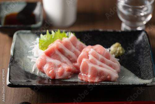 blue fin fatty tuna with japanese sake