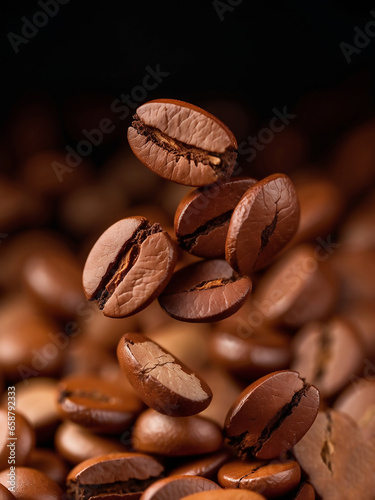 coffee beans background © ArtistiKa